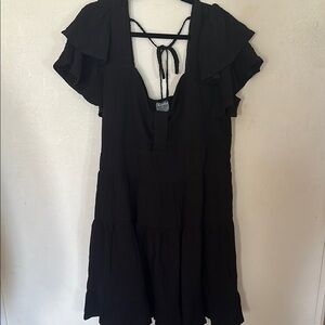 Black Ruffled Mini Dress